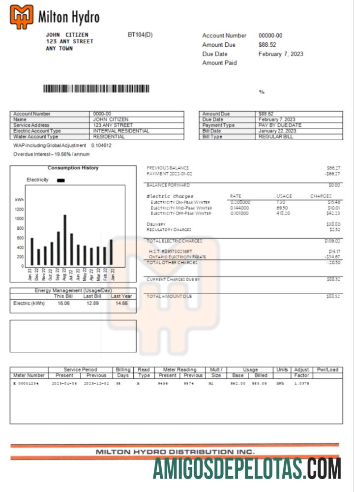 realista Modelo Word e PDF de projeto de lei de eletricidade hidrelétrica de Milton do Canadá
